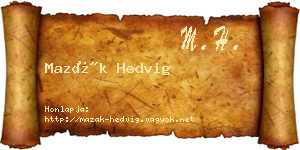 Mazák Hedvig névjegykártya